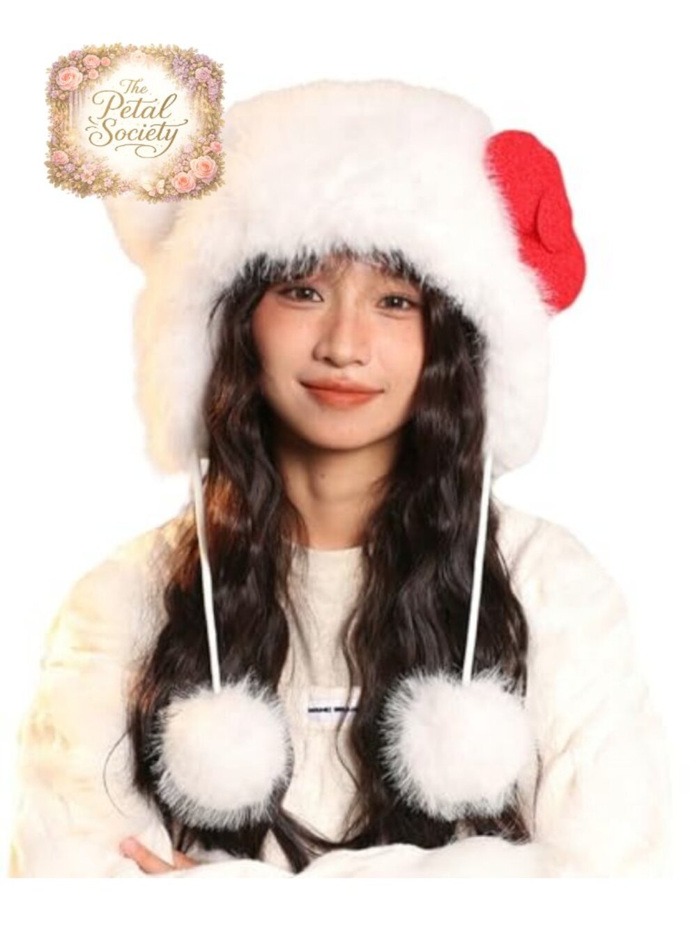 Faux Fur Trapper Hat Womens Cartoon Animal Ear Sherpa Beanie Pom Earflap Winter